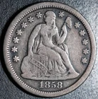 1858-O SEATED LIBERTY DIME