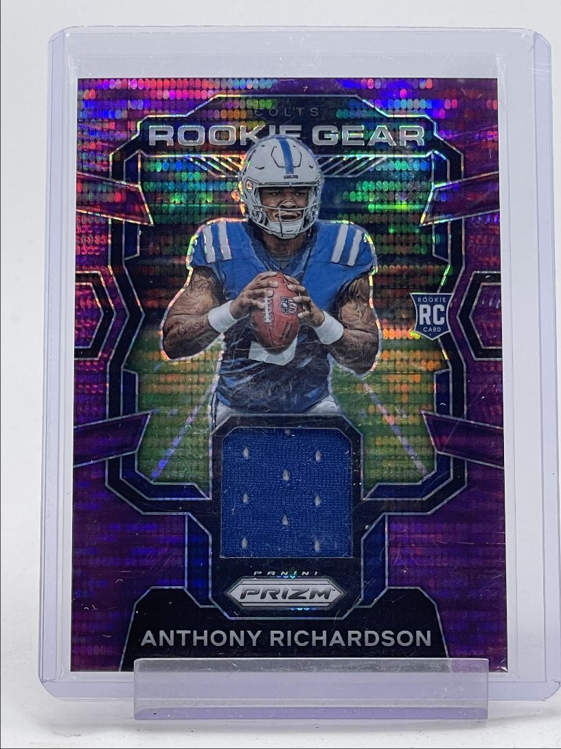 ANTHONY RICHARDSON 2023 PRIZM ROOKIE GEAR PATCH PURPLE PULSAR RC Q1300