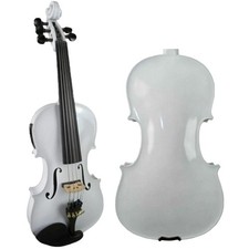 White color 5 string 15" Electric Viola,Spruce Maple wood, Ebony parts, case bow