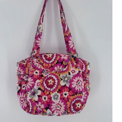 Vera Bradley Glenna Pixie Blooms Shoulder Bag Pink Floral Quilted Tote Purse