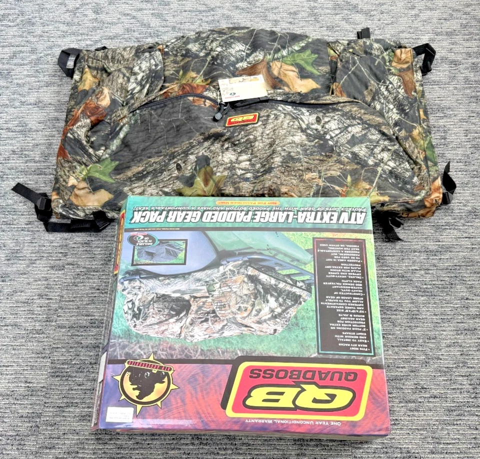 Quadboss ATV Rear Rack Storage Cargo Bag Honda Foreman 400 450 500 TRX300 Camo - Image 2 of 4