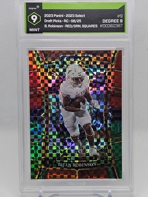 2023 Select DP #9 Bijan Robinson Green & Red Squares Prizm /25 Degree 9