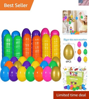 72PCS 3.15'' Easter Eggs Large Colorful Bright Plastic Easter Eggs Surprise To...