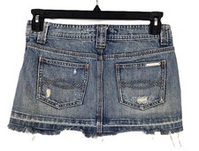 Abercrombie and Fitch distressed raw hem Denim Mini Skirt Size 0