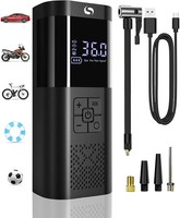 Elektrische Luftpumpe,Tragbar Akku Kompressor Mit Manometer | Fahrradpumpe