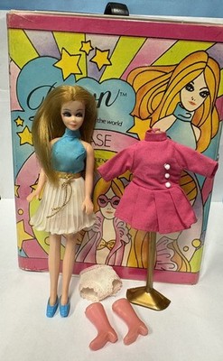 Topper Toys 1970 Vintage Dawn Doll + Dresses Boots Shoes Panty Case Mannequin