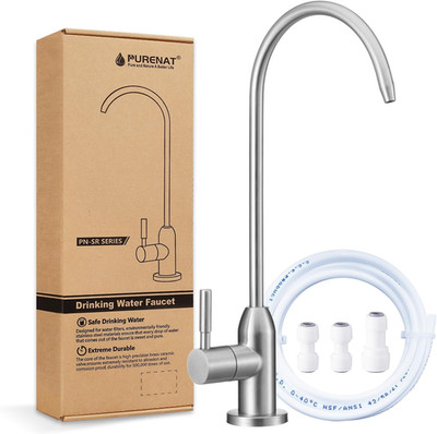 Drinking Water Faucet - Long Thread Stem Filtered Water Tap for Thick Countertop