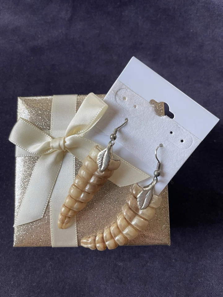 Real Rattlesnake Drop Earrings Silver Feathers 2” Hear The Rattle!! - Image 2 of 4