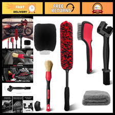 6PCS Motorcycle Cleaning Kit - Bendable Wheel Tire Brush, Dirt Remover Tools, Bl