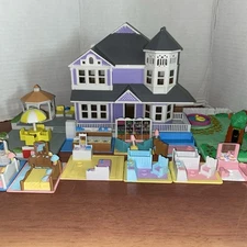 Vintage 1994 Lewis Galoob Toys Purple House Rooms & Outdoor Accessories