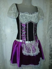 Fredericks Of Hollywood Corset Purple Oktoberfest Bar Tavern Wench Costume S