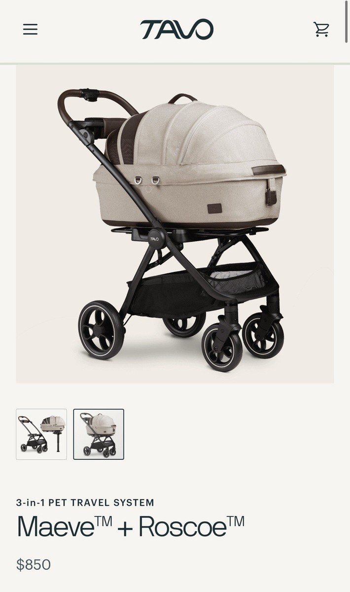Tavo Pets Maeve + Roscoe Medium Flex Pet Stroller Fawn | eBay