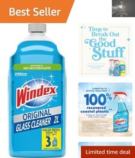 Blue Scent Glass Cleaner - 100% Recycled Plastic, 2L Streak-Free Bottle 0.14 per fl oz