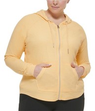 Calvin Klein Womens Performance Hoodie Sweatshirt, Orange, Plus Size, 3X