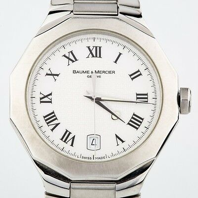 Men's Baume \u0026 Acciaio Inossidabile Mercier Riviera orologio al quarzo con  Data Feature | eBay