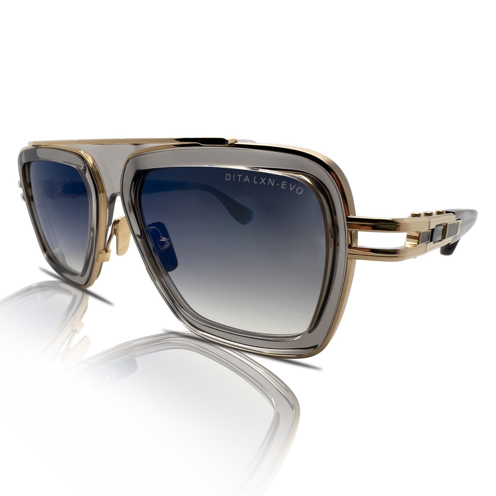 Dita Sol LXN-EVO DTS403-A-02 Cristal Gris / Oro Blanco / Azul Flash Auténtico