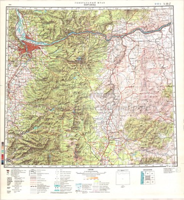 Soviet Russian Topographic Map PORTLAND, Oregon USA 1:500K Ed.1982 POSTER PRINT