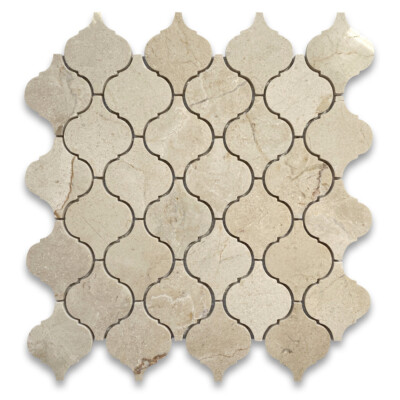 M892XP Crema Marfil Marble Medium Lantern Arabesque Mosaic Tile Polished