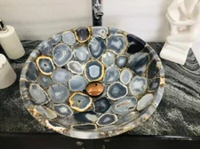 Wild Natural Agate Round Sink | Hand Wash Basin | Kitchen & Bathroom Stone Decor