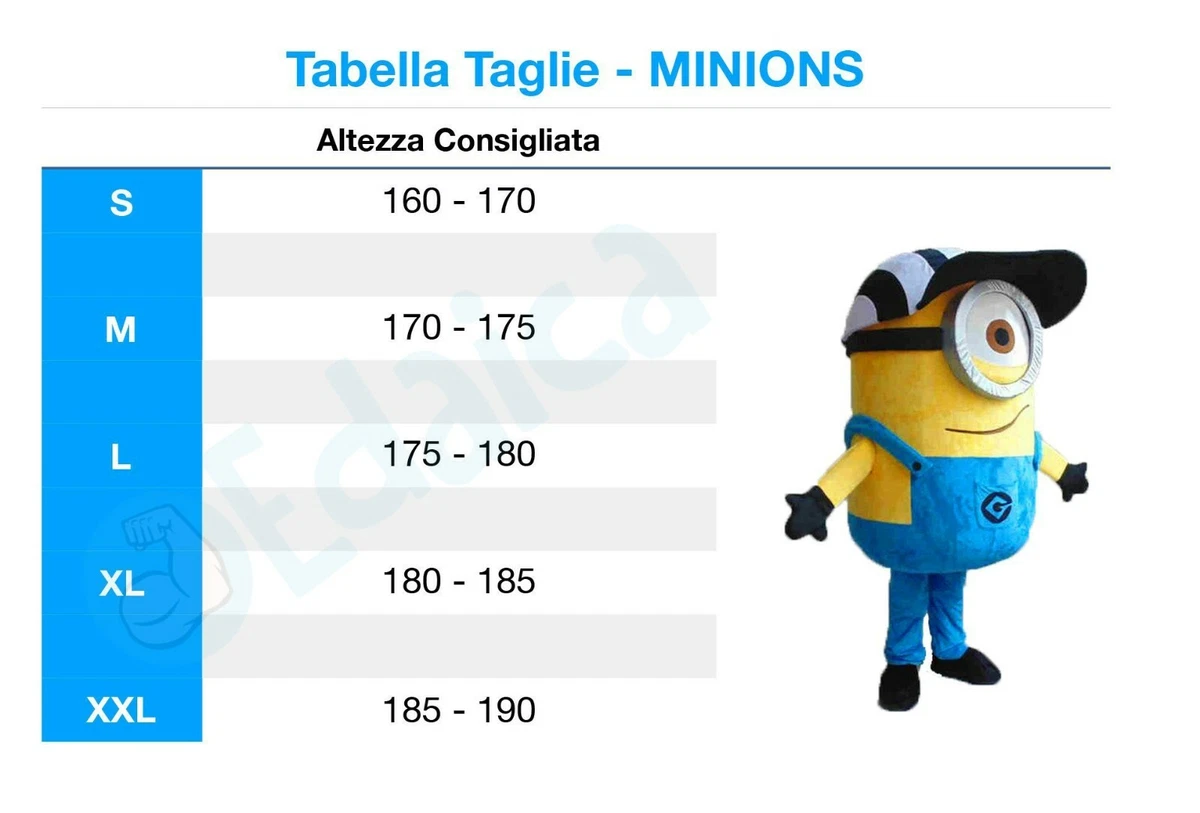 Mascotte Minions mascot vestito carnevale adulti costume completo occhio  Mod 2