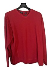 IZOD MEN  S PULLOVER V-NECK RED COTTON SWEATER -SIZE XL