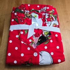 POTTERY BARN TEEN GRINCH ORGANIC FESTIVE PAJAMA SET SIZE XS ~ RED CHRISTMAS
