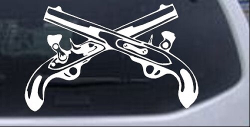 Calcomanía pegatina para computadora portátil con pistolas cruzadas para automóvil o camión ventana - Imagen 2 de 32