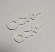 NEW Clockmaker Stock White Plastic Cuckoo Clock Hands Round Hole 2"