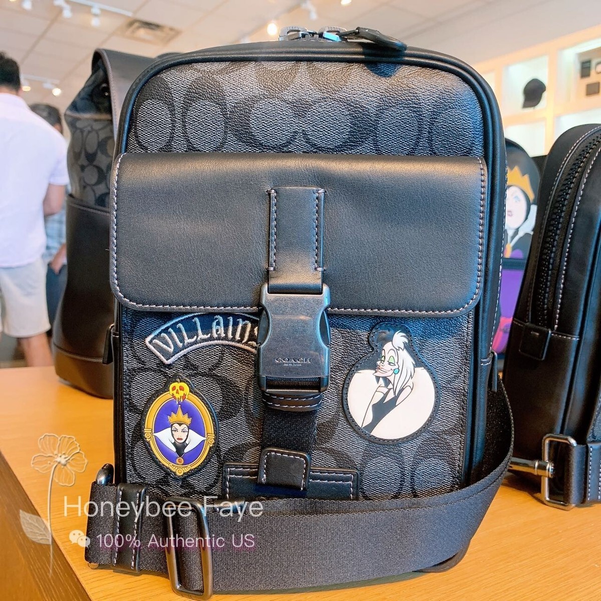 NWT MEN's Disney X Coach Track Pack Villains In Signature NWT MEN's Disney X Coach Track Pack Villains In Signature