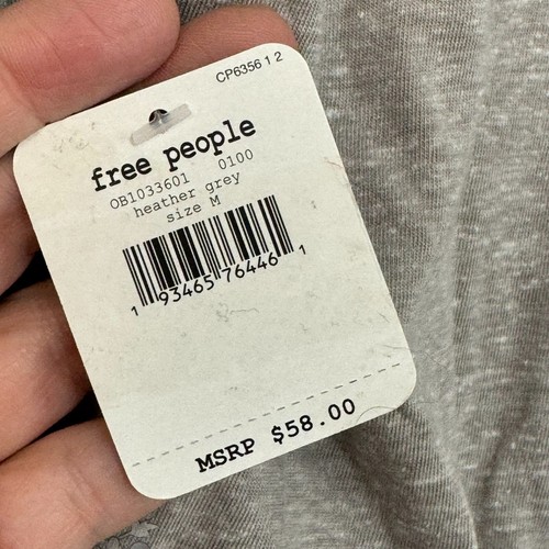 Free People Movement Undertow Long Sleeve Cropped Top Heather Grey Size M - Picture 8 of 14