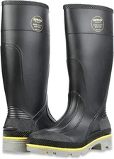 BLACK Rubber Fishing Hunting Waterproof Work Mud MENS STEEL TOE PROTECTIVE BOOTS