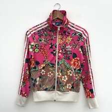 Adidas The Farm Rio Jardineto Jacket Women's Uk 8 Pink Floral Track Top