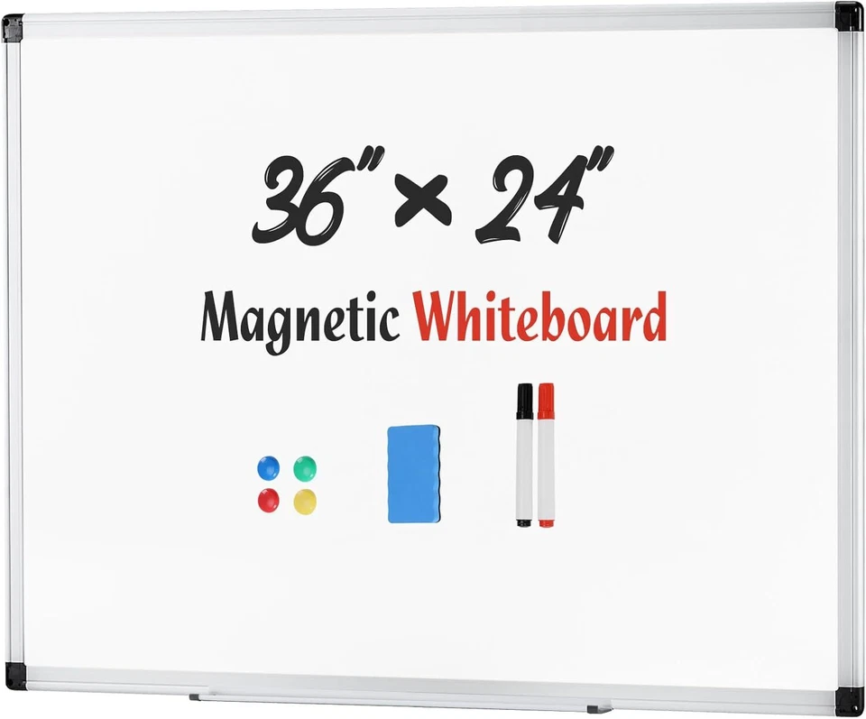 Magnetic Surface Dry Erase Board 36 x 24 Inch White Board for Home Office School - Image 2 of 4