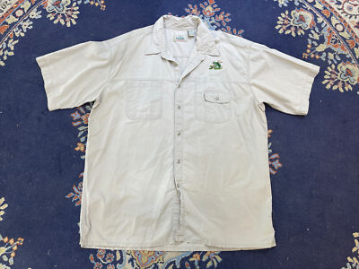 RedHead Brand JUMPING BASS Men's Button Down Polo Shirt Light Khak Size 3XL