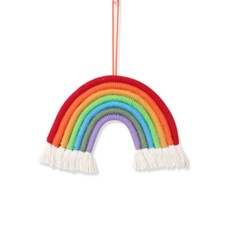 Rainbow Wall Hanging Macrame Woven Boho Baby Nursery Kids Bead Home Decor Gift