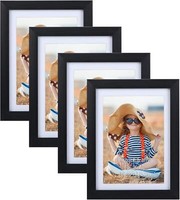 4Er Set Bilderrahmen 13X18 Schwarz Passepartouts 15X20 Wand Tisch Galerie