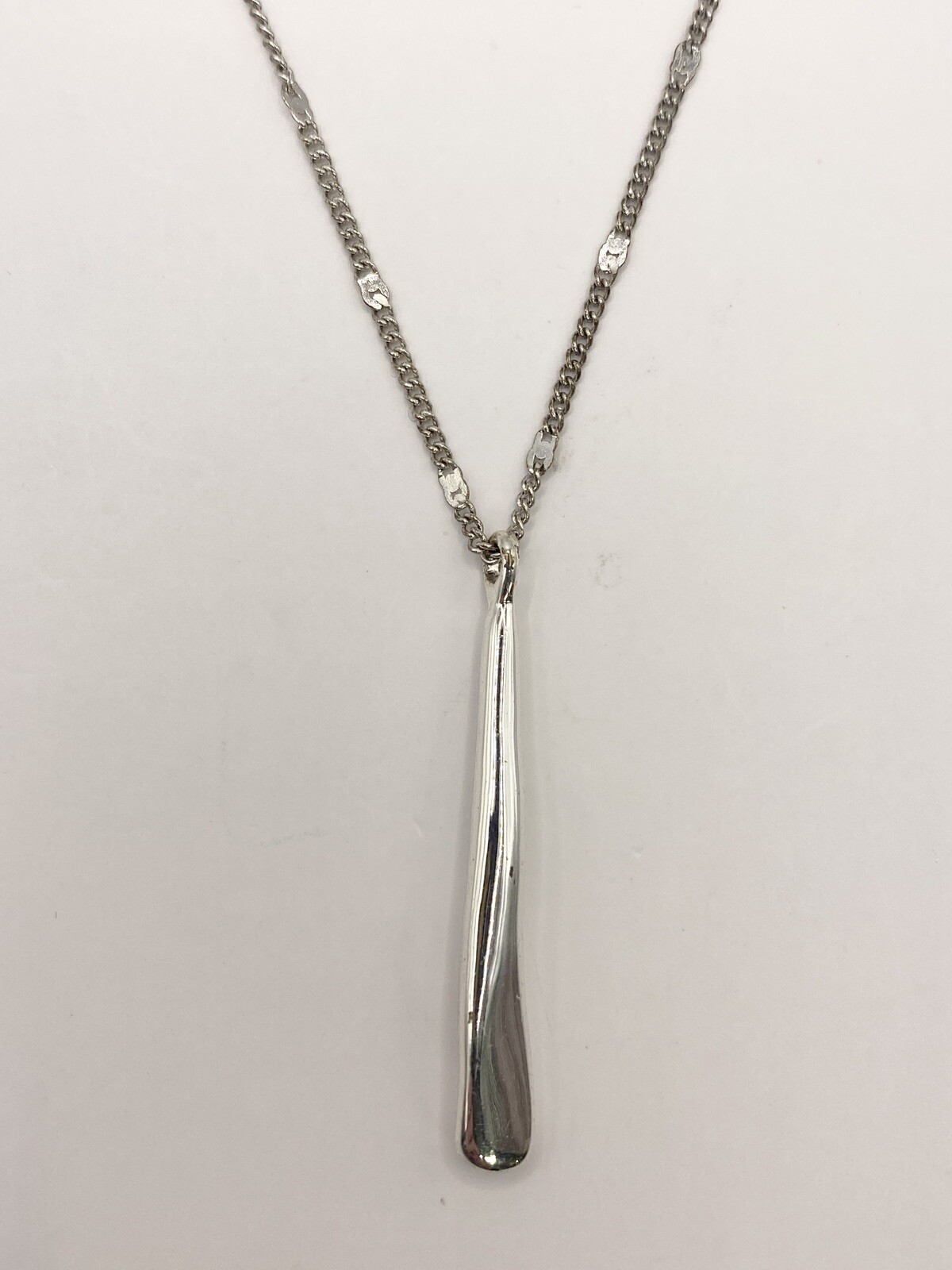 Jenny Bird Leana Necklace Silver Tone Layered Pendant Two Strand Chain Minimal