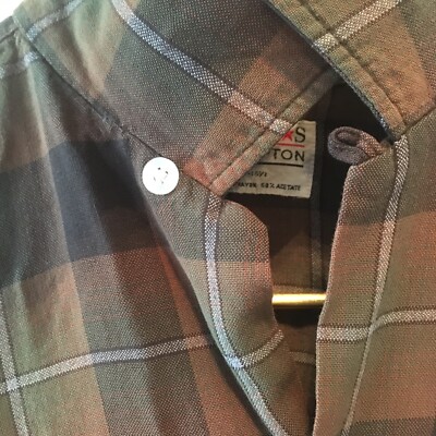 トップス 50~60s MACYS KEMPTON Check rayon Shirts vtg MACY'S Kempton shadow plaid Shirt 1950-60s Rayon Rockabilly