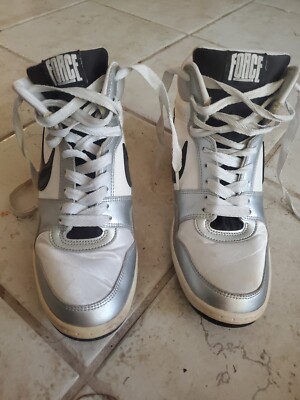 Nike Force Sky Hi White Silver Women s Size 11 Sneakers 629746-100