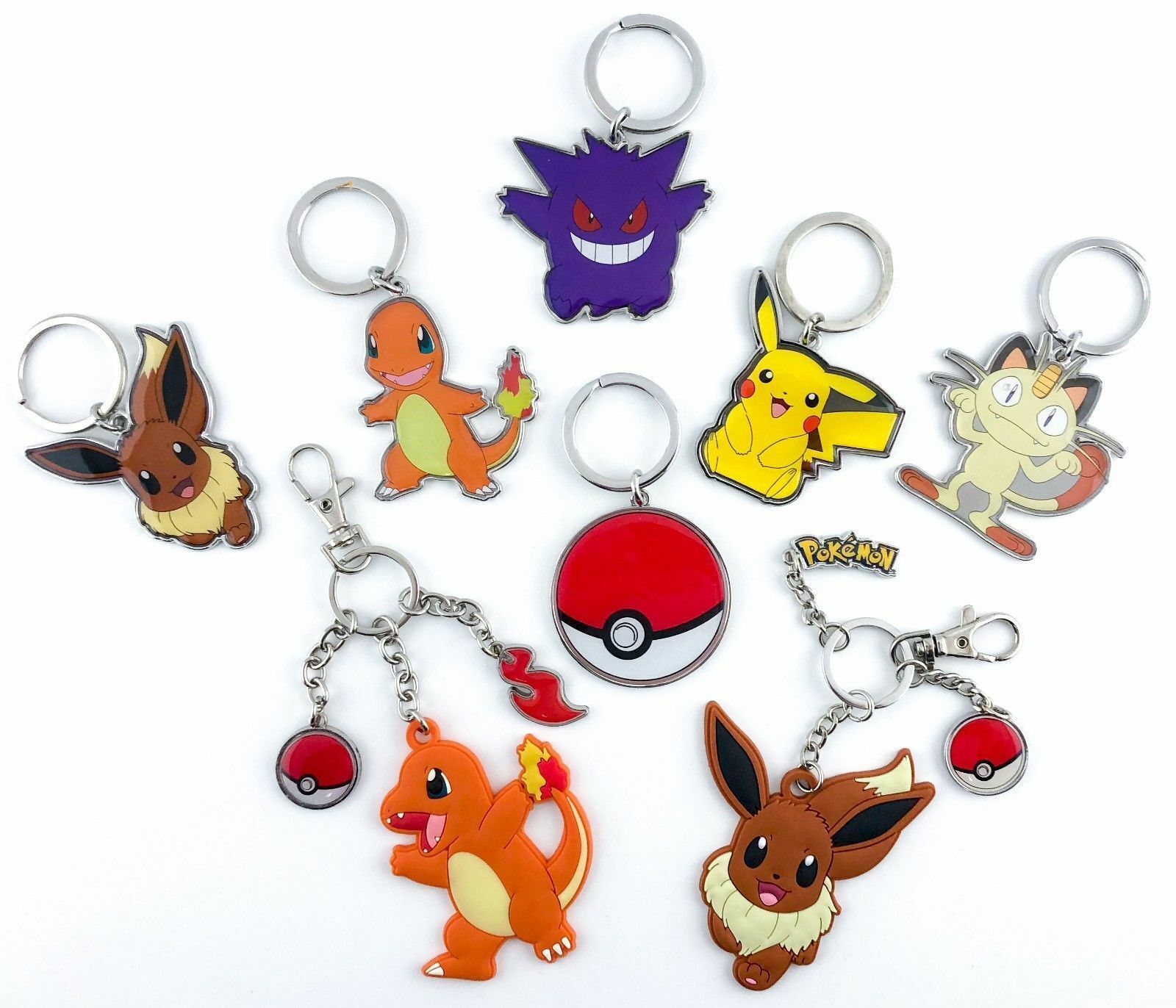 Chaveiros Pokémon - Eevelutions - Eevee & Evoluções - Pokémon Keychain