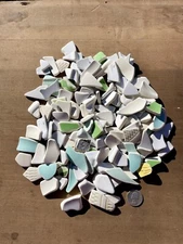 FOREVER MULCH Tumbled Sea Glass POTTERY Chunks For Flower Pot 2 Cups Large Sz #2