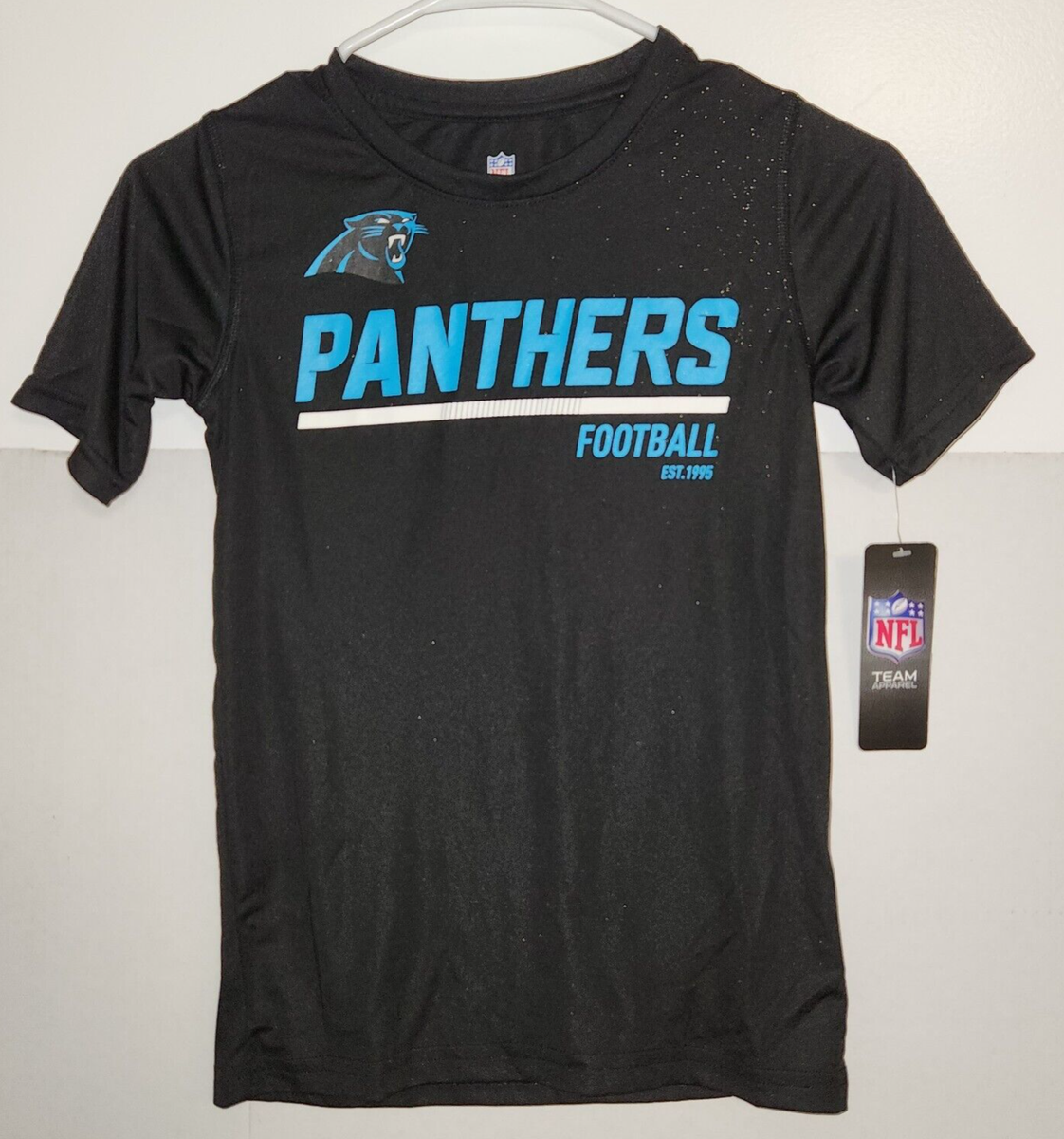 Carolina Panthers NFL Boys Black Youth Shirt, size XL 18/20