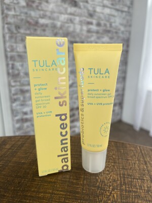 NEW TULA Balanced Skincare Protect & Glow Daily Sunscreen Gel SPF 30 1.7oz