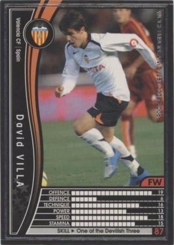 2006-07 Panini WCCF World Class FW David Villa Valencia refractor
