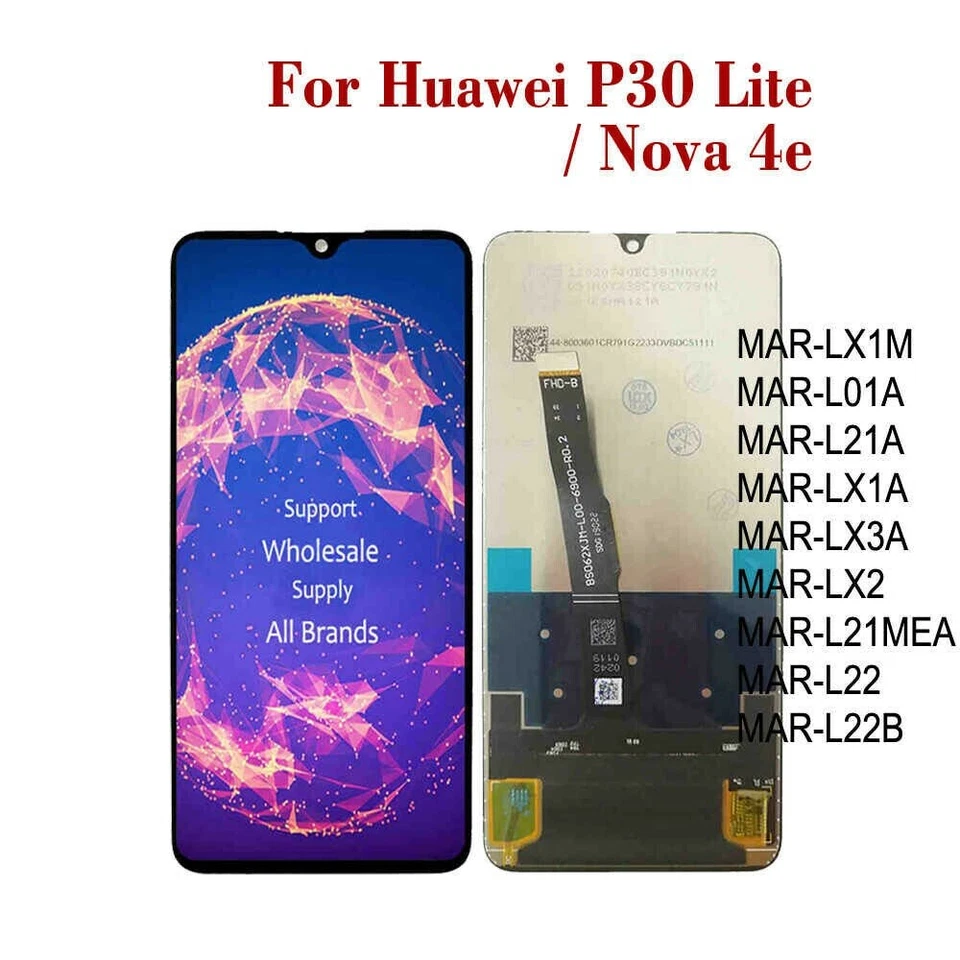 For Huawei P30 Lite Nova 4E Touch Digitizer LCD Screen Replacement Black OEM IC - Image 2 of 4