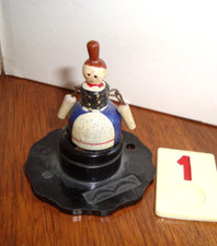 Vintage Antique Hand Painted Wood Girl w/arms Erzegebirge Spinning Top Germany