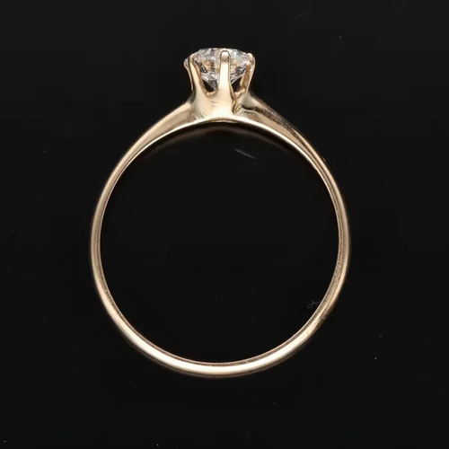 14k Yellow Gold Diamond Solitaire Engagement Ring – 0.50ct – Size N½ - Picture 3 of 6