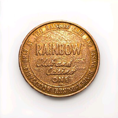 Rainbow Club and Casino $1 Casino Slot Gaming Token Henderson Nevada 1979