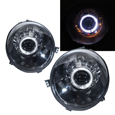 LUPO MK5 98-05 Headlight 3D Guide LED Halo Projector Black for VW Volkswagen LHD