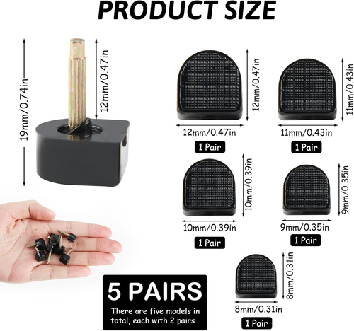 5 Paare Absatzschoner High Heels, Ersatz Absätze Fersenspitzen, 8, 9, 10, 11, 12 - Bild 2 von 6